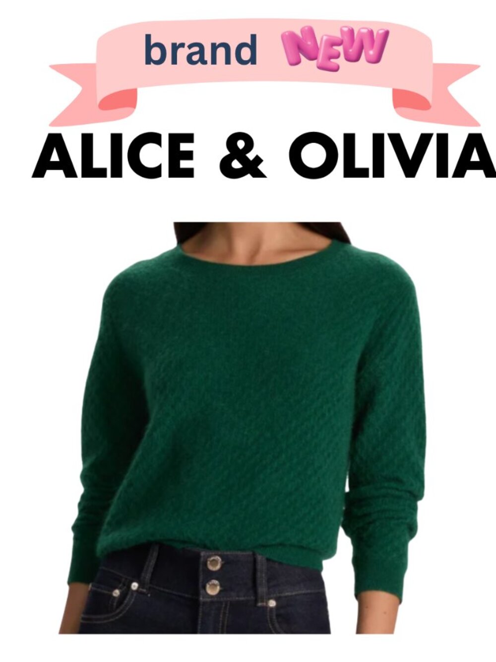 Alice & Olivia CAROLEE CASHMERE PULLOVER Size Medium - New w/Tags
